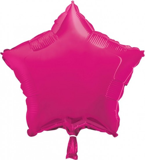 Hot Pink - Star Shape - 18" foil balloon Packed