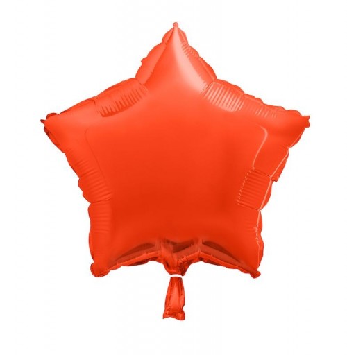 Orange - Star Shape - 18" foil balloon (Pack of 12, Flat)