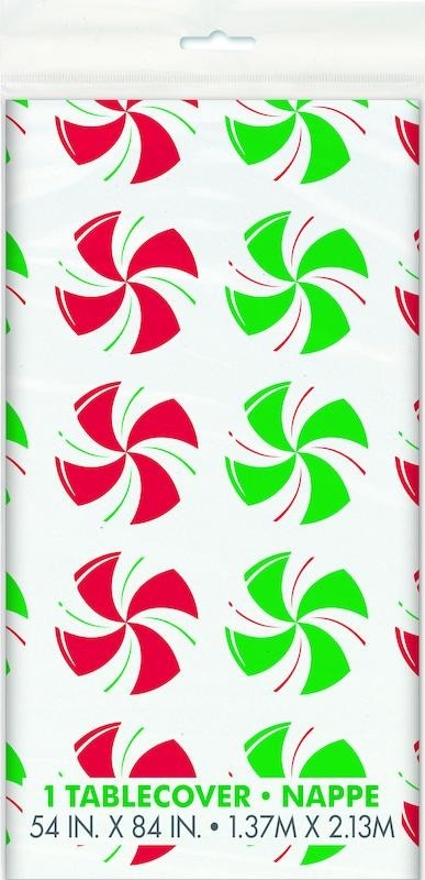 Peppermint Christmas Tablecover 1ct