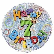 Happy 7th Birthday Prismatic 18" foil 