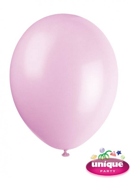 Unique 12" Powder Pink Latex Balloons 10 CT.