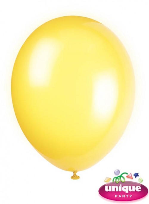 12" Lemon Yellow Crystal Latex Balloons 10 CT.
