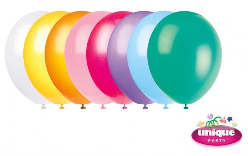 Unique 12" Standard Colour Assortment Latex Balloons 10 CT.