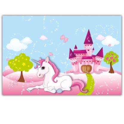 Pink Unicorn Party Plastic Tablecover 1ct