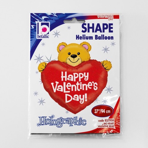 Big Heart Valentine Bear 37" Foil Balloon