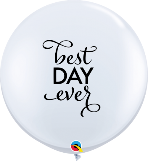 Best Day Ever - Wedding 3ft Round Balloons 2ct 