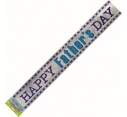 Happy Father's Day - Blue stripe - 12Ft Banner