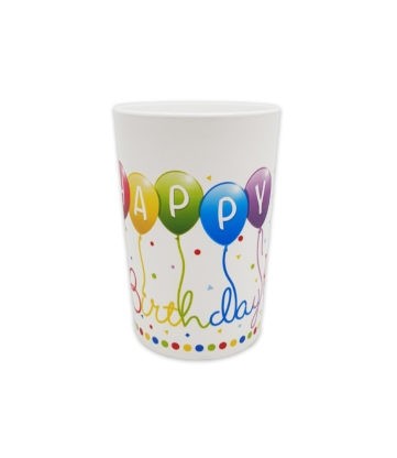 Happy Birthday Streamers Reusable Cups 230ml 2ct