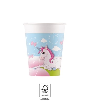 Pink Unicorn Party Paper Cups 200ml 8ct