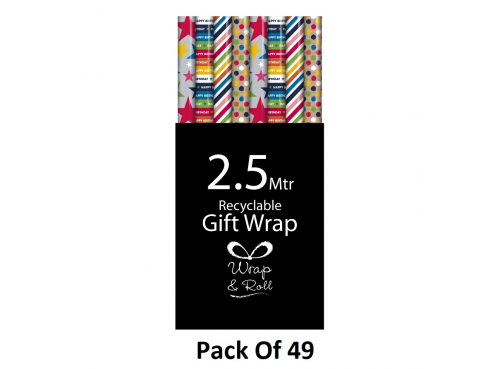 Generic Gift Wrap 2.5M (Pack Of 49)