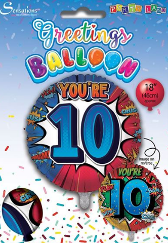 Age 10 Birthday Boy 18" Foil Balloon