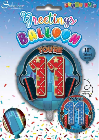 Age 11 Birthday Boy 18" Foil Balloon