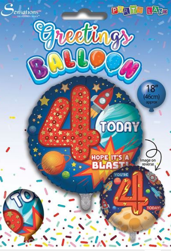 Age 4 Birthday Boy 18" Foil Balloon