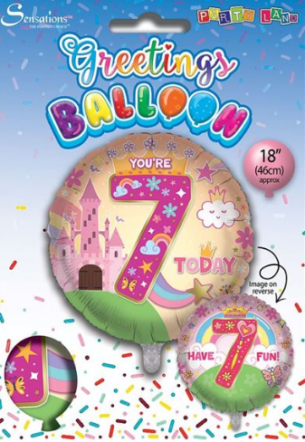 Age 7 Birthday Girl 18" Foil Balloon