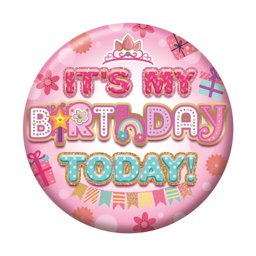 It's my Birthday Today Female Small Badges 6ct (5.5cm)