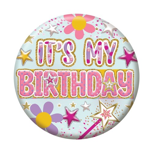 It's my Birthday Today Female Small Badges 6ct (5.5cm)