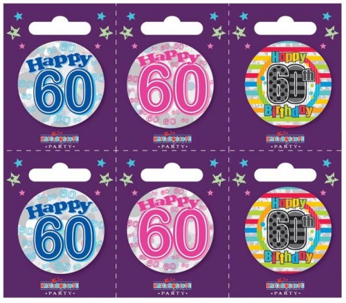 Age 60 Small Badges (5.5cm)