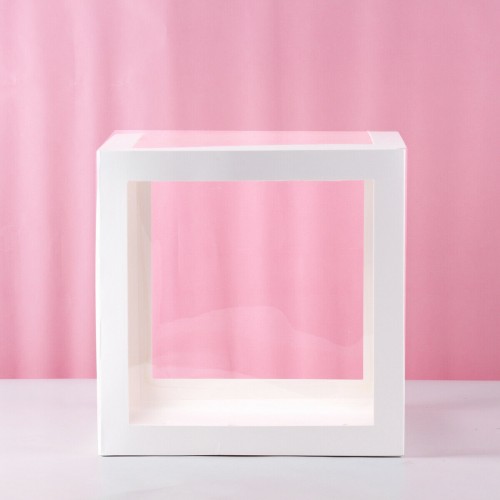 White Transparent Balloon Boxes 30x30x30cm Pack of 4