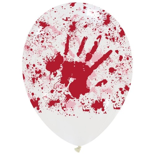Bloody Hands Halloween Superior 12" Latex Balloons 25Ct