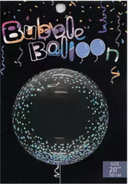 Blue Confetti 20" Bubble Balloon (Single Package)