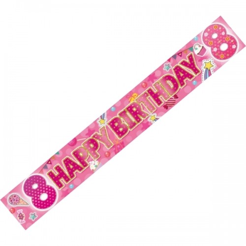 Age 8 Female Banner (Pack of 6)