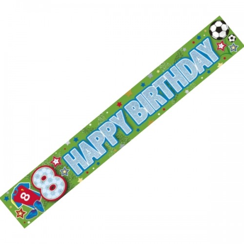 Age 8 Male Banner (Pack of 6)