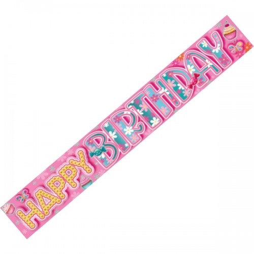 Happy Birthday Female Juvenile Banner (pack of 6)