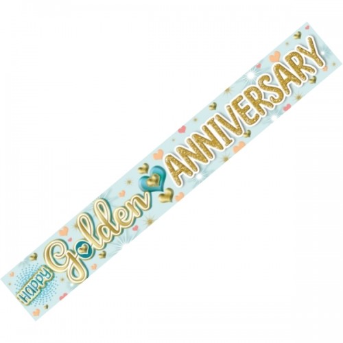 Happy Golden Anniversary Banner (Pack of 6)