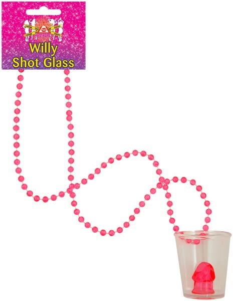 Shot Glass Willy W/90cm Bead Necklace