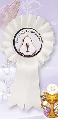 Communion Rosette - Enamel Pearl Inlay Medal - Pack of 6