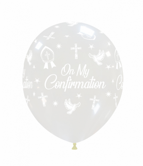 Crozier 12" 'On My Confirmation' Clear Latex 50ct