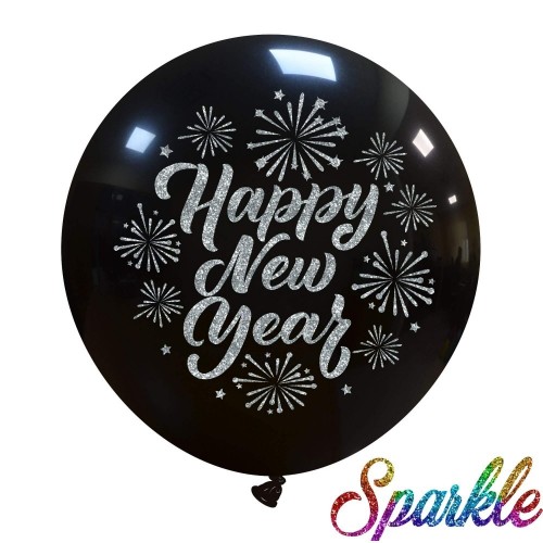 Superior 24" Sparkle Happy New Year Latex Balloon 1ct