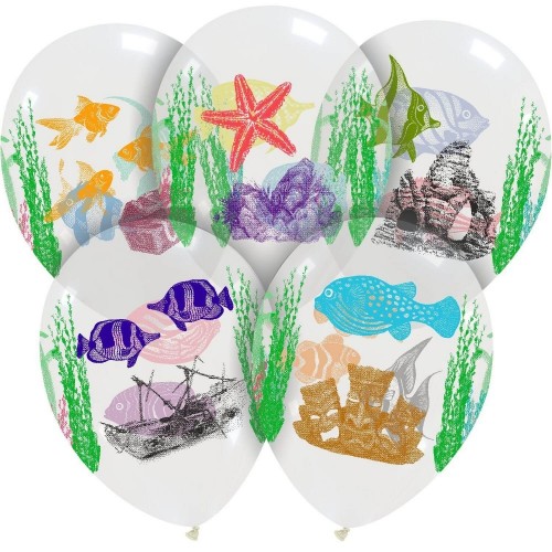 Tropical Fish 12" Latex Balloons 25Ct