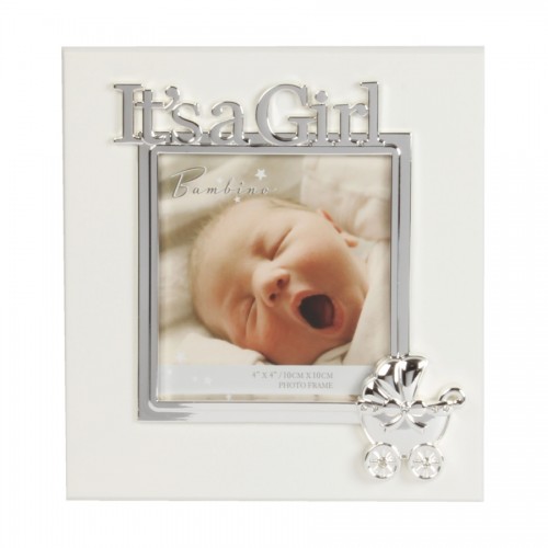 It's A Girl - Silver Plated Photo Frame 4"X4"