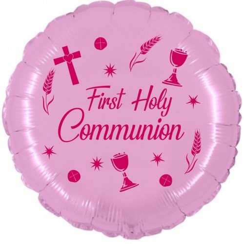Chalice First Communion Pink 18" Foil Balloon UNPACKAGED