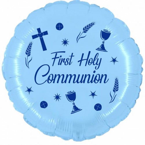 Chalice First Communion Sky Blue 18" Foil Balloon UNPACKAGED