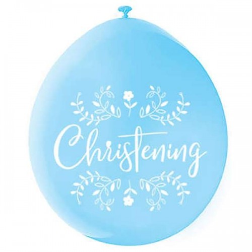 Christening Blue 9" Latex Air Fill Balloon Printed 1 Side - 10ct.