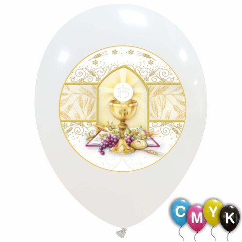 Communion Full Colour 12" Latex Balloons 25Ct (Printed 1 Side)