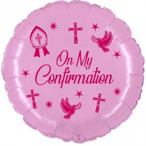 Crozier Confirmation Pink 18" Foil Balloon UNPACKAGED