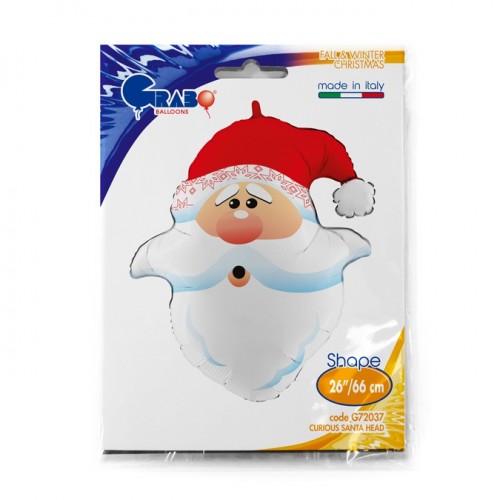 Christmas Curious Santa Head 26" Foil Balloon