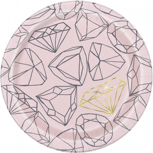 Pink Diamond Bachelorette 7" Plates 8ct