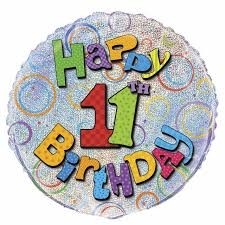 Happy 11th Birthday Prismatic 18" foil 
