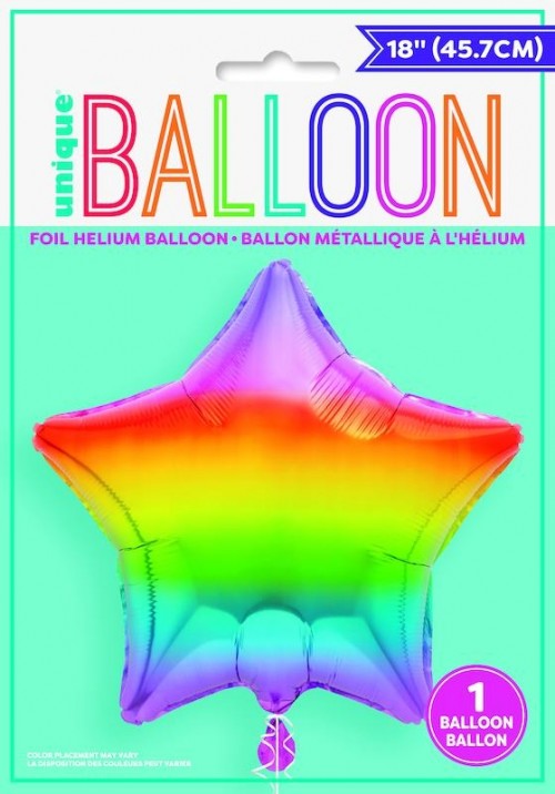 Rainbow Star 18" Foil Balloon 