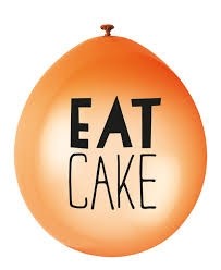 Eat Cake 9" Latex Air Fill Balloon - Assorted Colours, Printed 1 Side - 10ct.