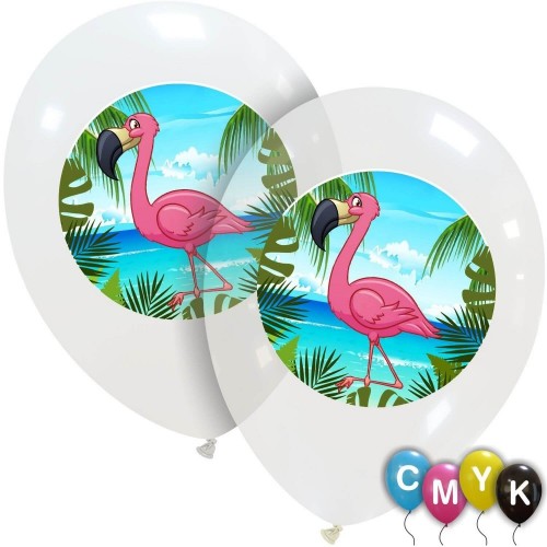 Flamingo Full Colour Superior Latex Balloons 25Ct