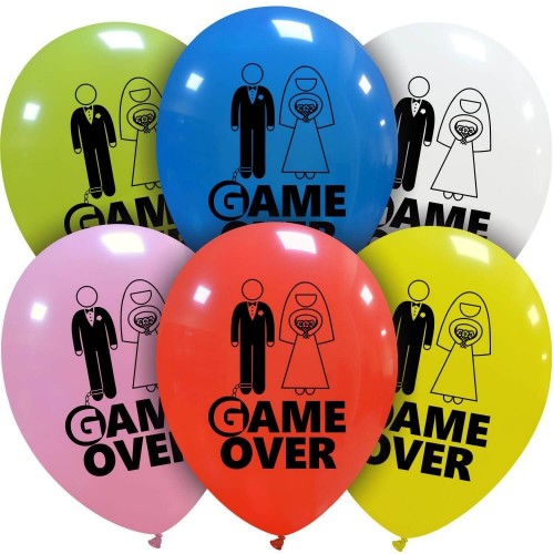 Game Over 12" Latex Balloons Printed 1 side 25Ct