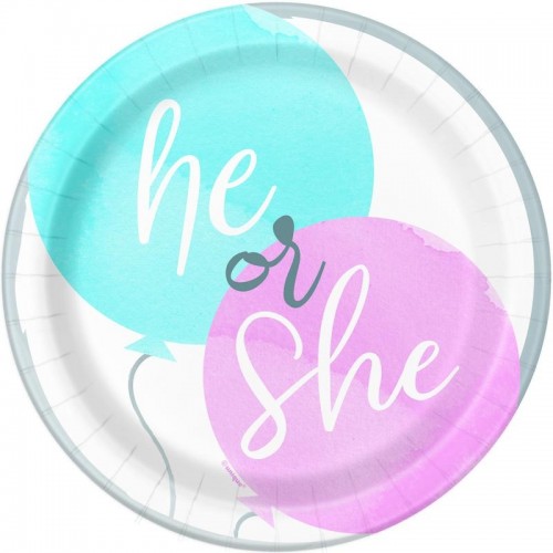 Gender Reveal Party 7" Plates 8ct