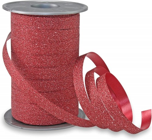 Red Glitter 5mm Curling Ribbon Franco Perro 150m 