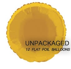 Gold - Round Shape 18'' (Pack of 12, Flat)