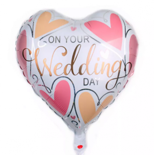 On Your Wedding Day 18" Foil Balloon (unpackaged)